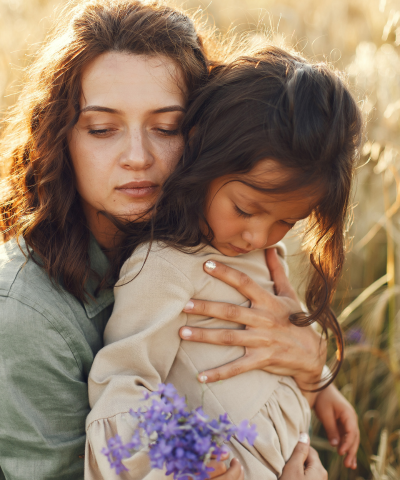madre viuda en duelo